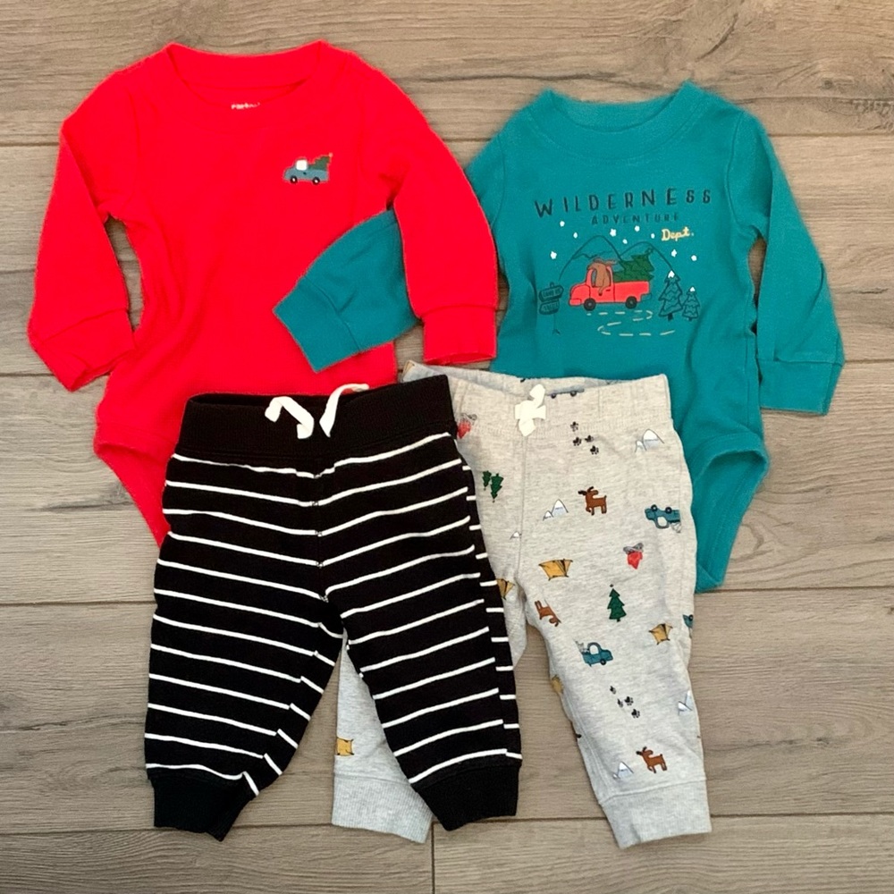 Carter’s 4 Pc Adventure LS & Pant Set Sz 3-6 Month